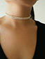 Elegant White Pearls&diamond Decorated Double Layer Necklace