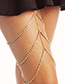 Fashion Silver Color Full Diaond Decorated Multi-layer Simple Leg Chain