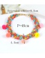 Fashion Multi-color Pom Pom Ball Decorated Weave Design Color Matching Necklace