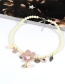 Fashion Yellow Flower&beads Decorated Color Matching Simple Necklace
