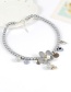 Fashion Gray Flower&beads Decorated Color Matching Simple Necklace