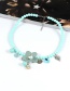 Fashion Blue Flower&beads Decorated Color Matching Simple Necklace