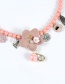 Fashion Pink Flower&beads Decorated Color Matching Simple Necklace