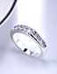 Fashion Silver Color Diamond Decorated Circular Ring Shape Simple Ring