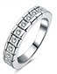 Fashion Silver Color Diamond Decorated Circular Ring Shape Simple Ring