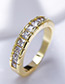 Fashion Gold Color Diamond Decorated Circular Ring Shape Simple Ring