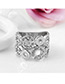 Fashion Silver Color Diamond Decorated Hollow Out Design Pure Color Ring