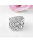 Fashion Silver Color Diamond Decorated Hollow Out Design Pure Color Ring