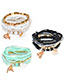 Fashion Coffee Diamond&bead Decorated Multi-layer Design Simple Bracelet