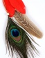 Fashion Red Feather Decorated Color Matching Simple Headband