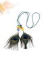 Fashion Coffee Feather&beads Decorated Color Matching Simple Necklace