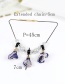 Fashion Purple Flower&beads Decorated Color Matching Simple Necklace