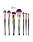 Fashion Multi-color Mermaid Shape Decorated Color Matching Cosmetic Brush (7 Pcs)