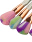 Fashion Multi-color Diamond Decorated Scrub Design Color Matching Cosmetic Brush (7 Pcs)