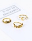 Fashion Gold Color Flower Shape Decorated Pure Color Simple Ring (11 Pieces)