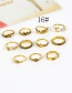 Fashion Gold Color Flower Shape Decorated Pure Color Simple Ring (11 Pieces)