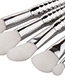 Lovely Silver Color Mermaid Design Color-matching Decorated Cosmetic Brush (5pcs)