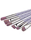 Fashion Light Purple Unicorn Design Pure Color Decorated Simple Cosmetic Brush (6pcs)