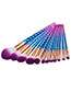 Fashion Blue+purple Unicorn Design Pure Color Decorated Simple Cosmetic Brush (12pcs)