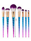 Fashion Blue+purple Unicorn Design Pure Color Decorated Simple Cosmetic Brush (7pcs)