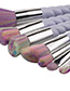Fashion Light Purple Unicorn Design Pure Color Decorated Simple Cosmetic Brush (8pcs)