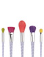Fashion Light Purple Unicorn Design Pure Color Decorated Simple Cosmetic Brush (5pcs)