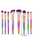 Fashion Multi-color Unicorn Design Pure Color Decorated Simple Cosmetic Brush (8pcs)