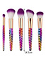 Fashion Multi-color Unicorn Design Pure Color Decorated Simple Cosmetic Brush (5pcs)