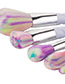 Fashion Light Purple Unicorn Design Pure Color Decorated Simple Cosmetic Brush (7pcs)