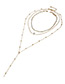 Vintage Gold Color Round Shape Decorated Simple Long Chain Muilayer Necklace
