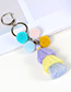 Lovely Light Purple Fuzzy Ball& Tassel Decorated Simple Color Matching Key Ring