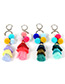 Lovely Multi-color Fuzzy Ball& Tassel Decorated Simple Color Matching Key Ring