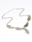 Vintage Silver Color Metal Wing Decorated Pure Color Long Chain Necklace