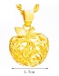 Elegant Gold Color Heart Shape Decorated Hollow Oue Pendant (not Including Chain )