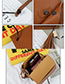 Fashion Brown Tassel Pendant Decorated Pure Color Shoulder Bag