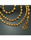 Elegant Gold Color Pure Color Decorated Simple Long Chain Necklace