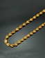 Elegant Gold Color Pure Color Decorated Simple Long Chain Necklace