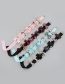 Lovely Black+dark Blue Flower&bowknot Decorated Color Matching Hairpin (8pcs)