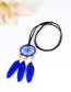 Bohemia Blue Feather Pendant Decorated Necklace