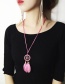 Bohemia Pink Feather Pendant Decorated Necklace