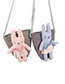 Lovely Blue Rabbit Decorated Color Matching Purse