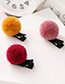 Fashion Red Fuzzy Ball Decorated Pure Color Hairpin