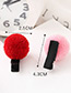 Fashion Pink Fuzzy Ball Decorated Pure Color Hairpin
