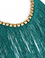 Fashion Green Long Tassel Pendant Decorated Simple Necklace