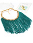 Fashion Red Long Tassel Decorated Pure Color Necklace