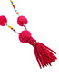 Fashion Orange Fuzzy Balls&beads Decorated Color Matching Pom Necklace