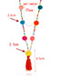 Fashion Plum Red Fuzzy Balls&beads Decorated Color Matching Pom Necklace
