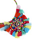Fashion Multi-color Flower Decorated Color Matching Pom Necklace