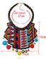 Fashion Multi-color Bells&fuzzy Ball Decorated Irregular Shape Pom Necklace