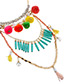 Fashion Multi-color Fuzzy Balls&beads Decorated Color Matching Pom Necklace